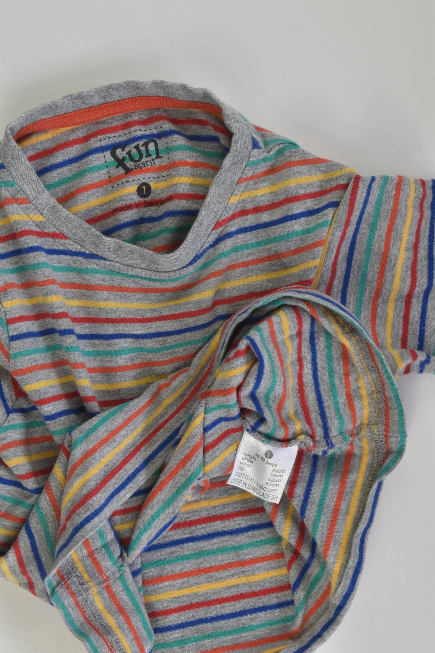 Fun Spirit Size 1 Rainbow Stripes Top