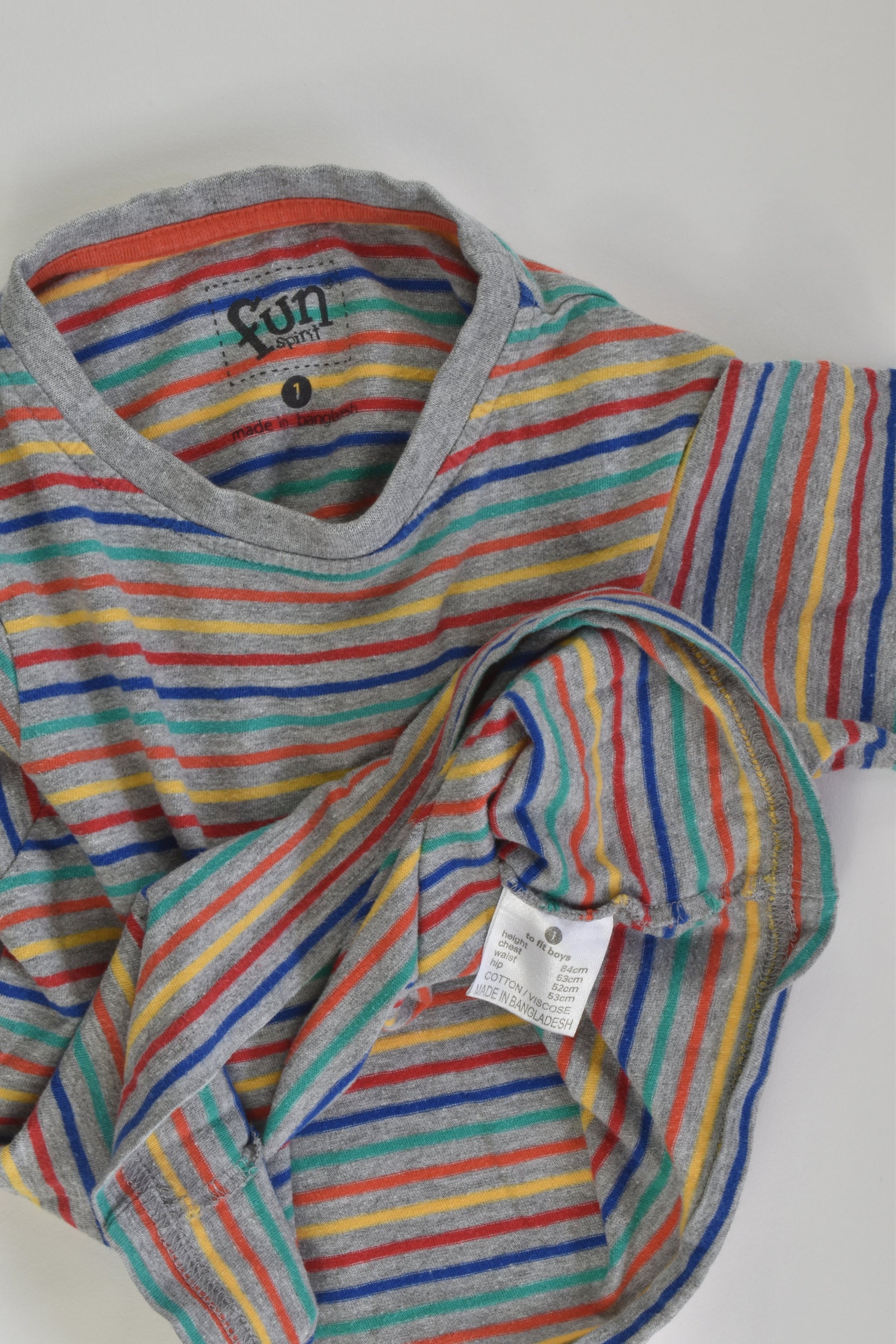 Fun Spirit Size 1 Rainbow Stripes Top