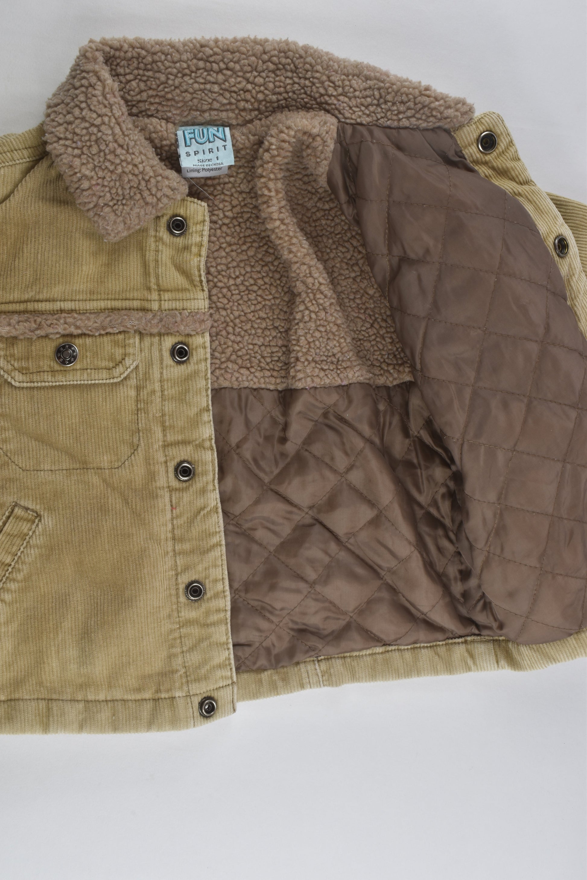 Fun Spirit Size 1 Sherpa Cord Jacket