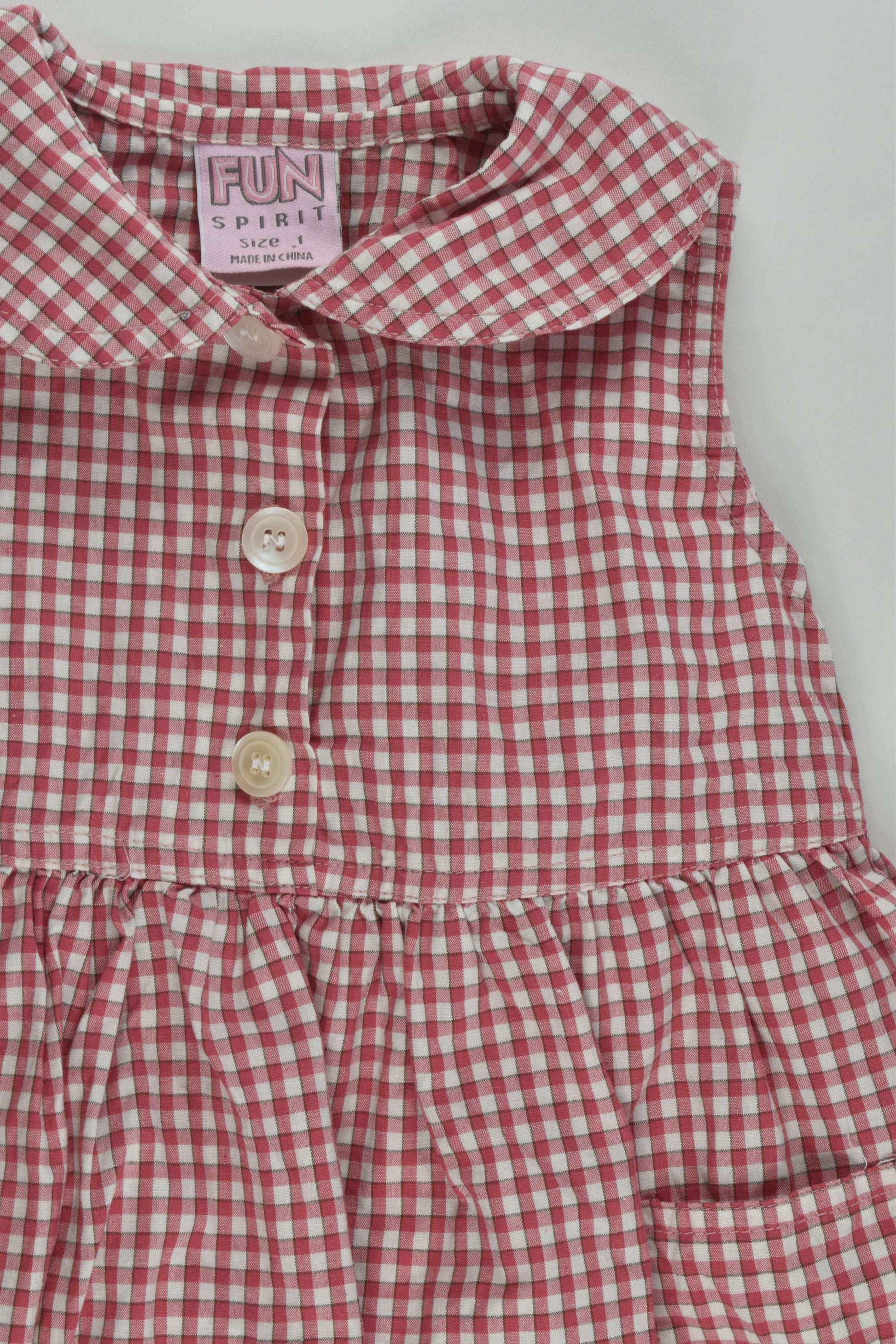 Fun Spirit Size 1 Vintage Checked Dress