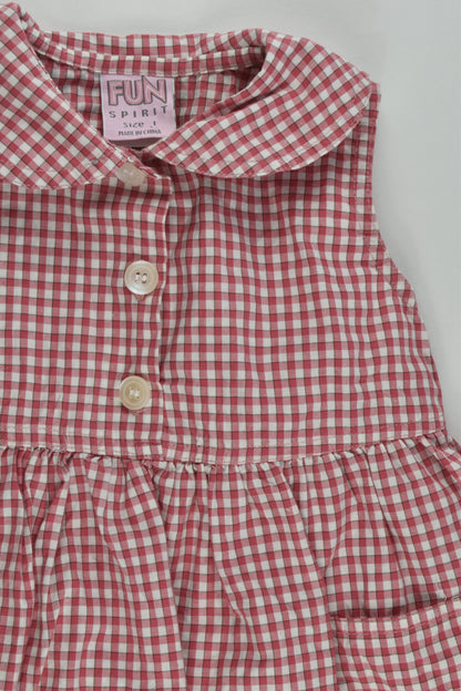 Fun Spirit Size 1 Vintage Checked Dress