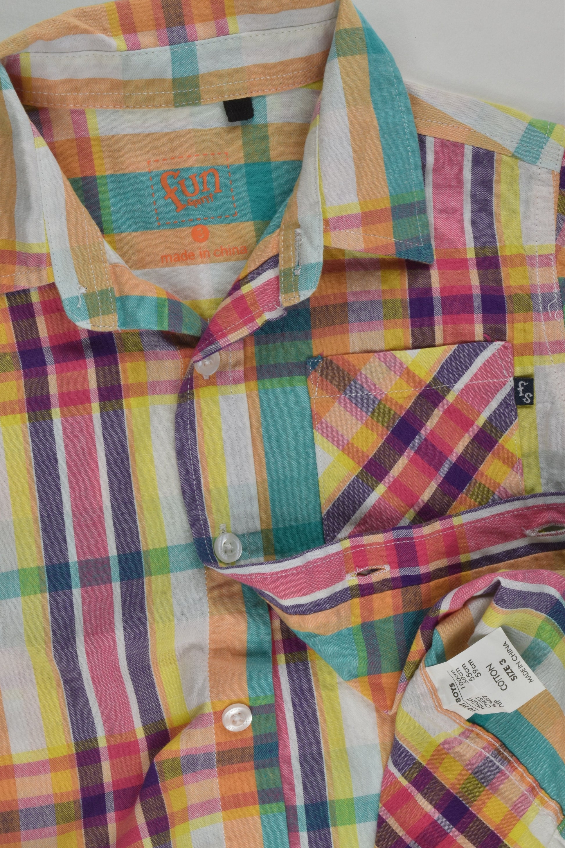 Fun Spirit Size 3 Colourful Checked Shirt