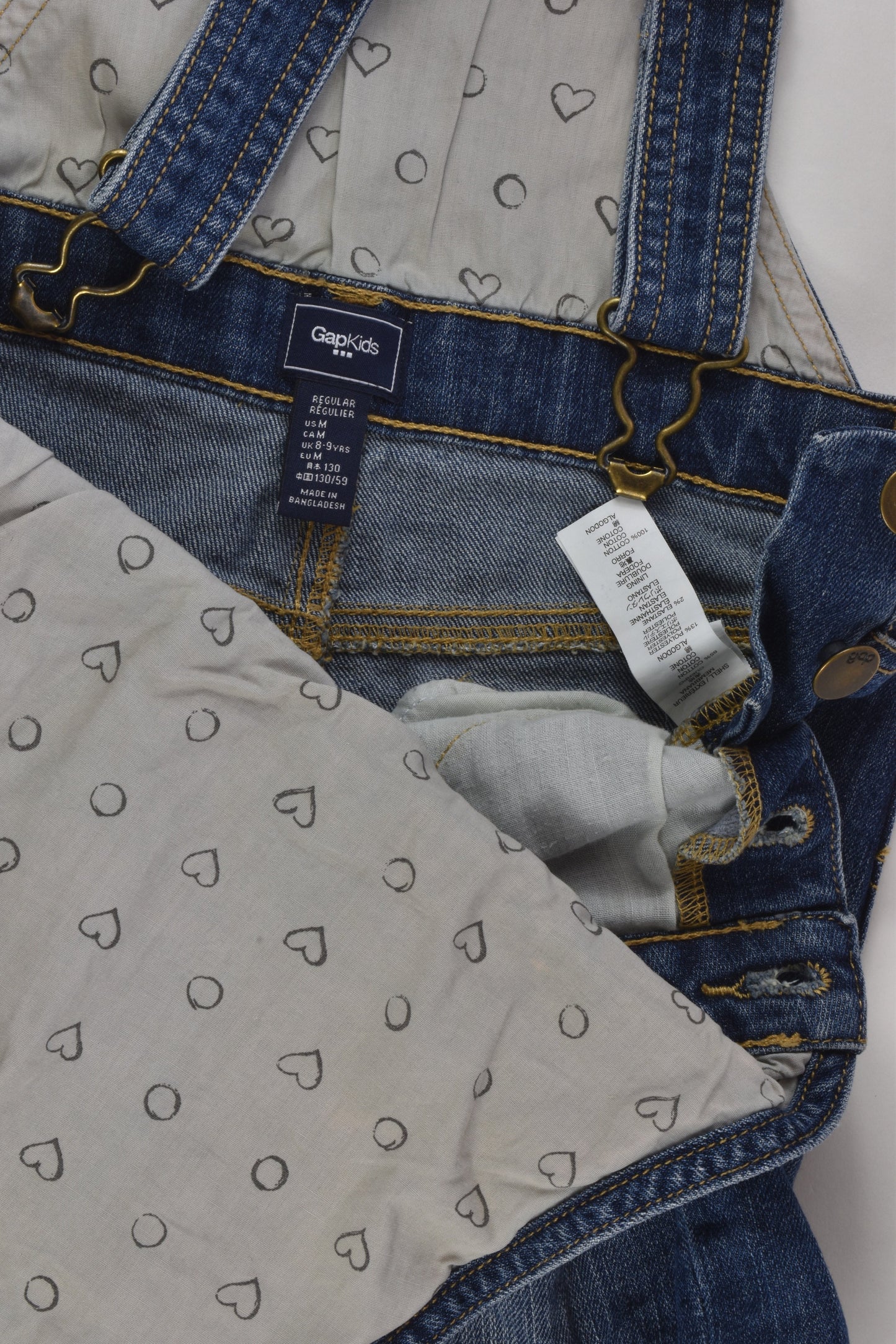 Gap Kids Size 8-9 Short Denim Overalls