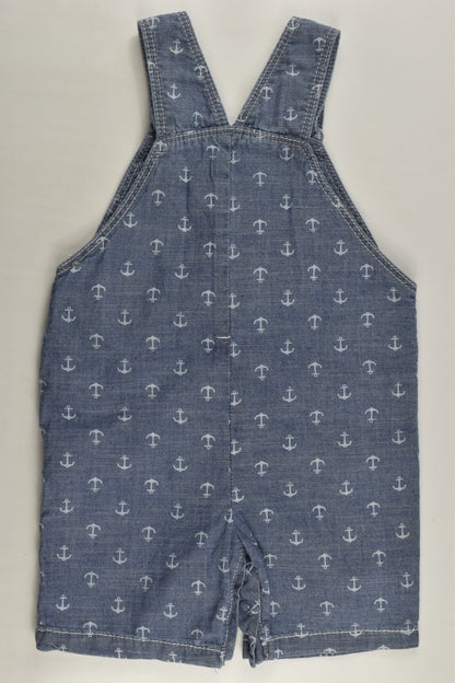 George Size 0 (6-9 months, 68-74 cm) Nautical Lightweight Denim Short Overalls