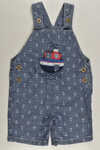 George Size 0 (6-9 months, 68-74 cm) Nautical Lightweight Denim Short Overalls