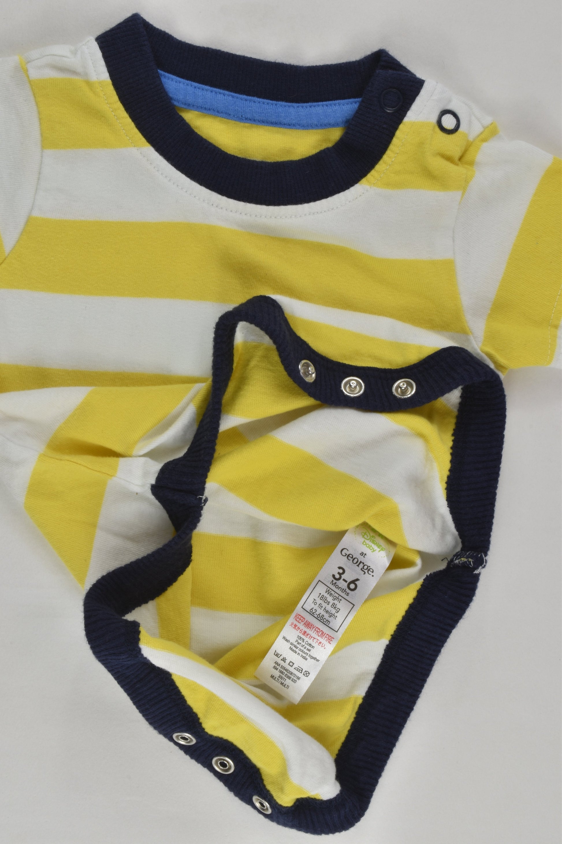 George Size 00 (3-6 months) Striped Bodysuit