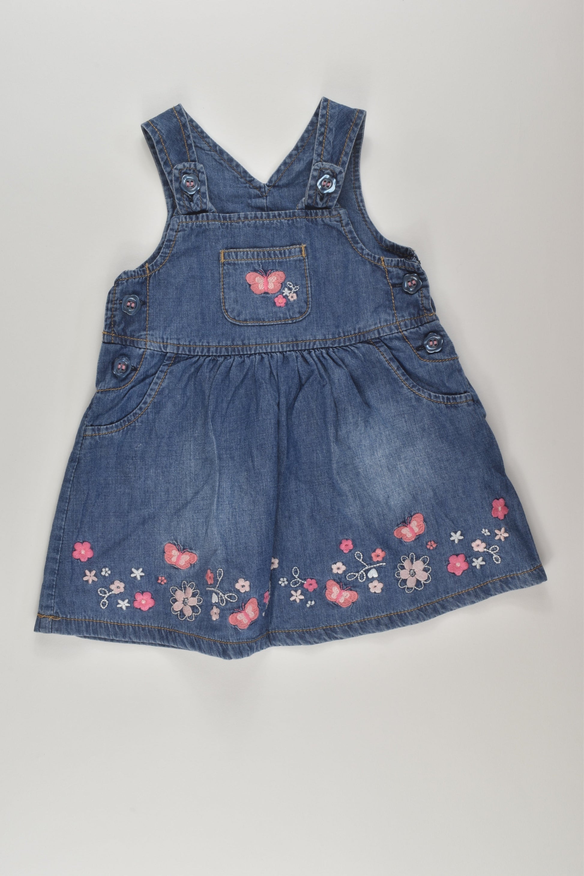 George Size 00 Embroidery Lightweight Denim Dress