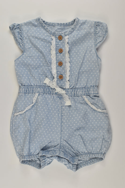 George Size 00 Lightweight Denim Romper