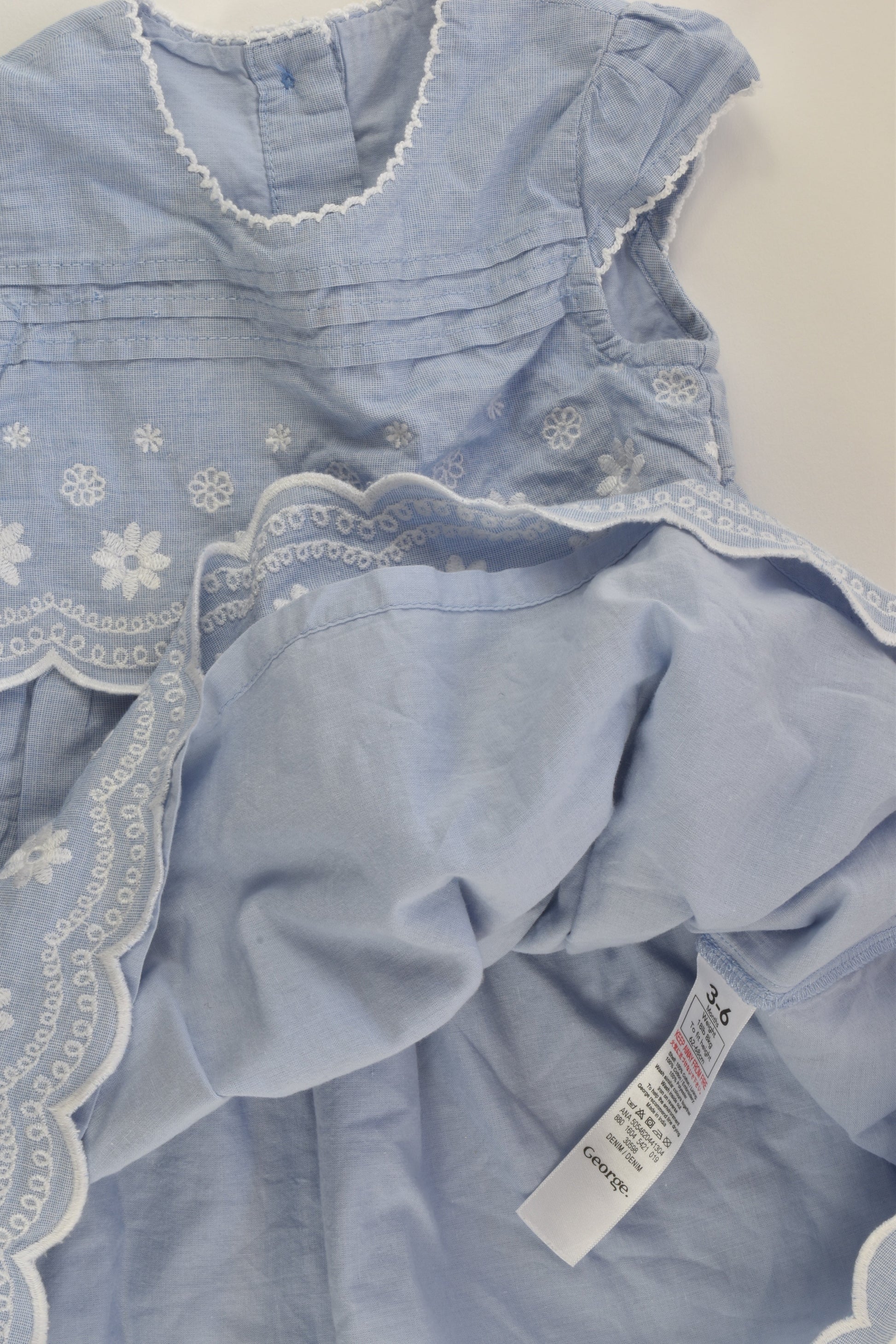 George Size 00 Lined Embroidery Dress