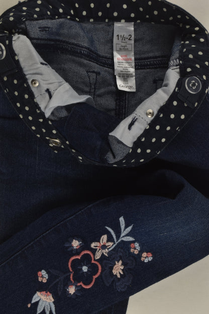 George Size 1-2 (86-92 cm) Embroidery Denim Pants