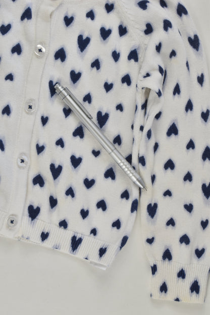 George Size 2 (86-92 cm) Love Hearts Cardigan