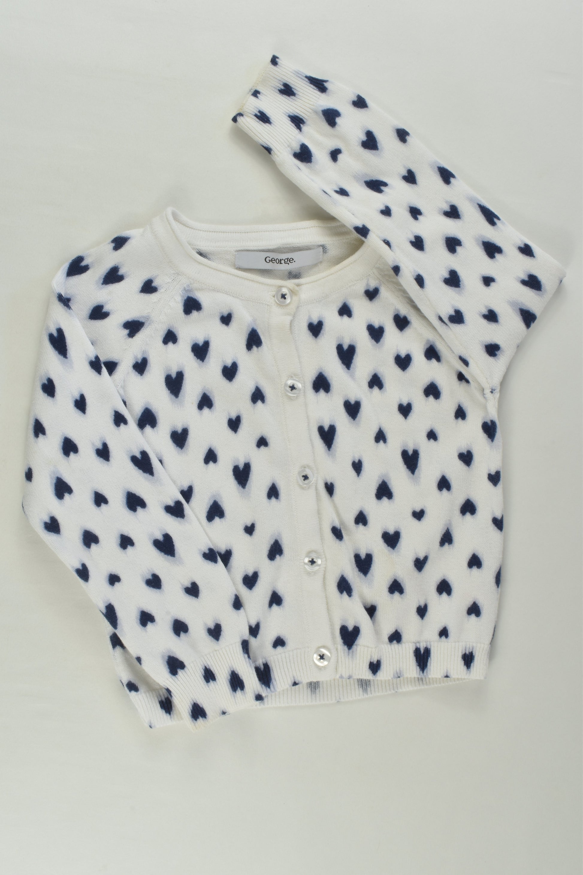 George Size 2 (86-92 cm) Love Hearts Cardigan
