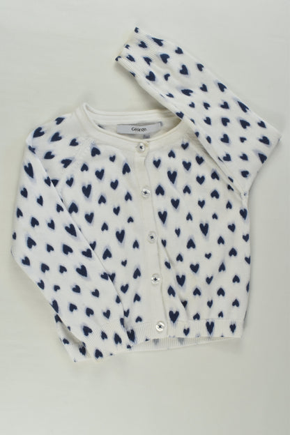 George Size 2 (86-92 cm) Love Hearts Cardigan