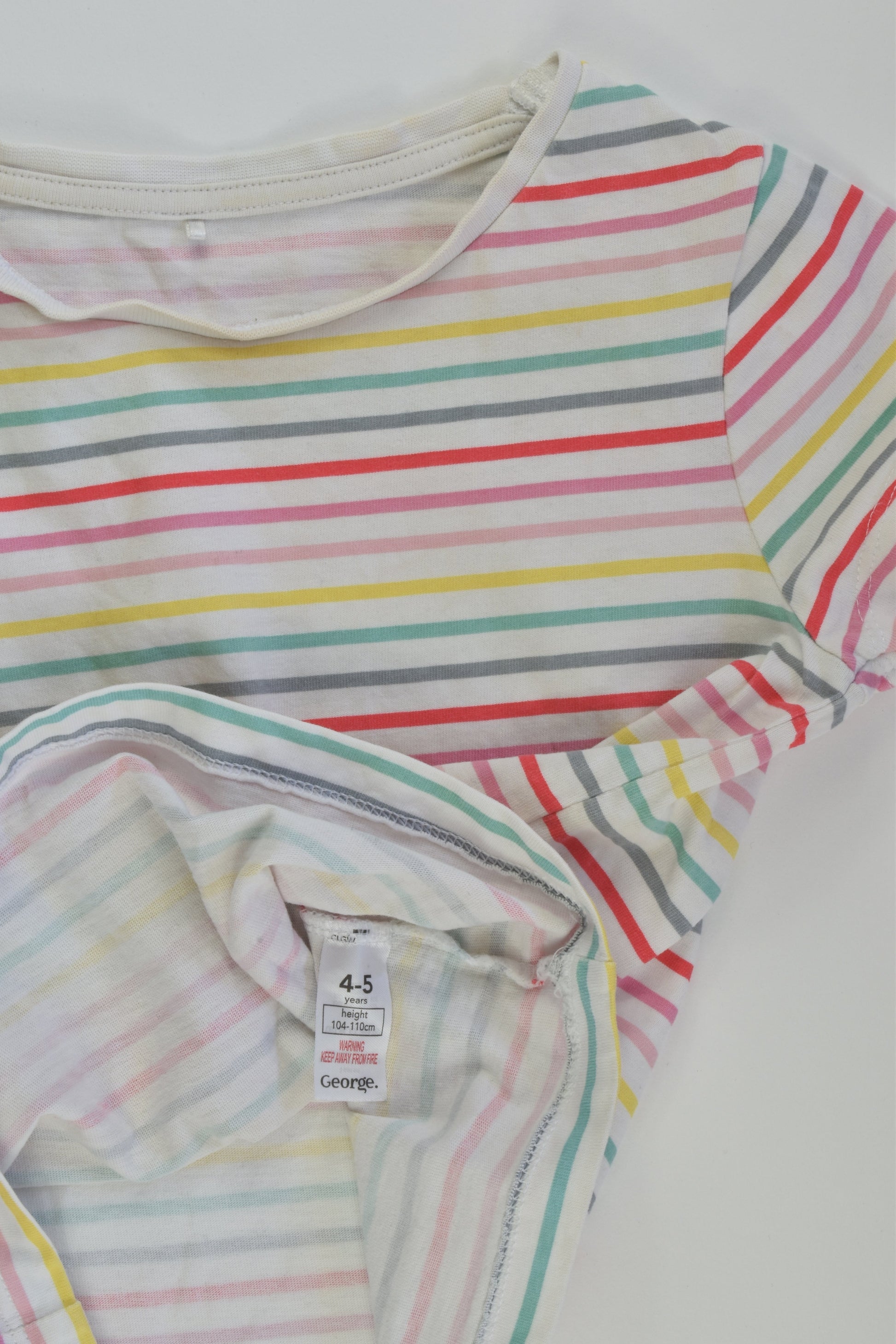 George Size 4-5 Rainbow Stripes T-shirt