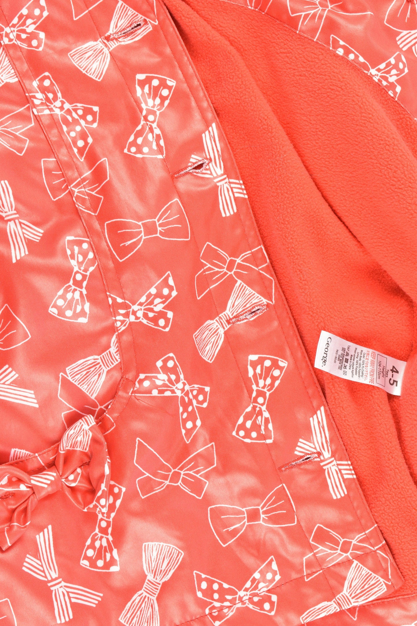 George size 4-5 (104-110 cm) Fleece Lined Rain Jacket