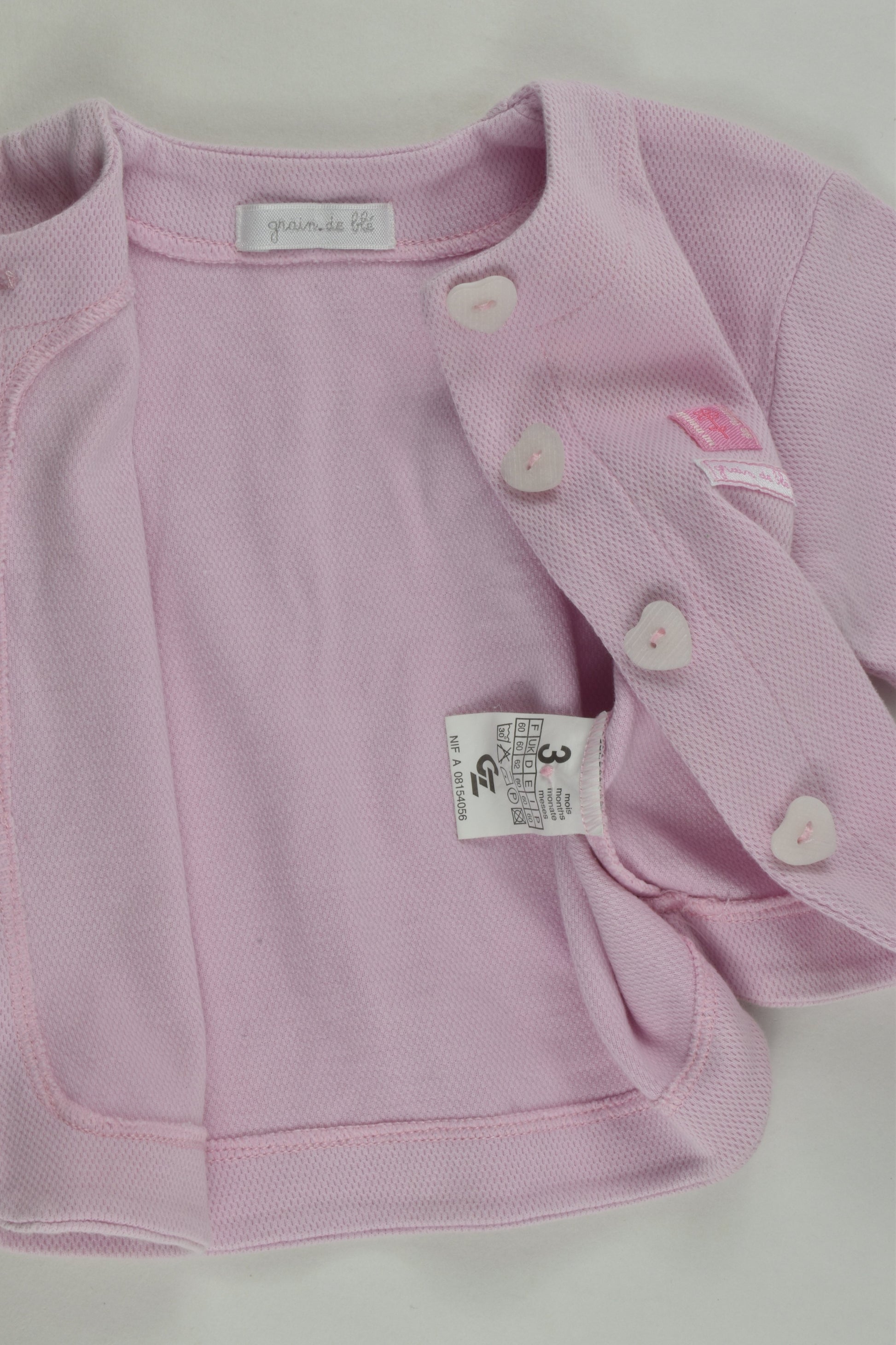 Grain De Blé Size 000 (3 months) Cardigan