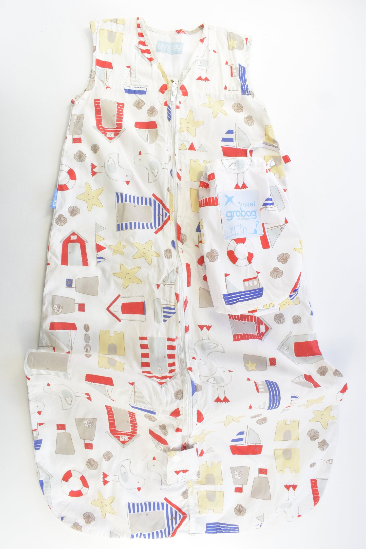Grobag Size 1-3 (18-36 months) 0.5 Tog Seagulls and Beach Sleeping Bag with Travel Bag