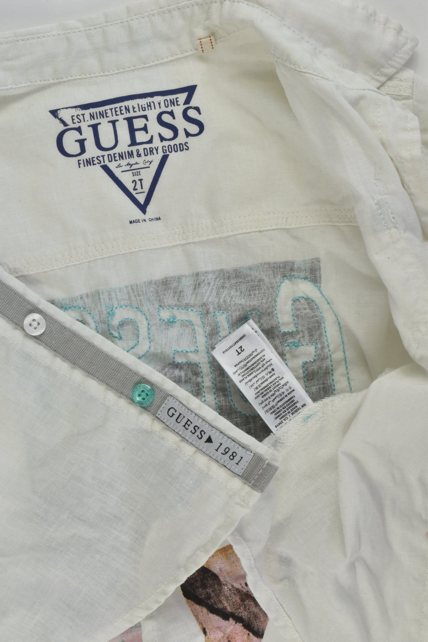 Guess Size 2 Linen Blend Shirt