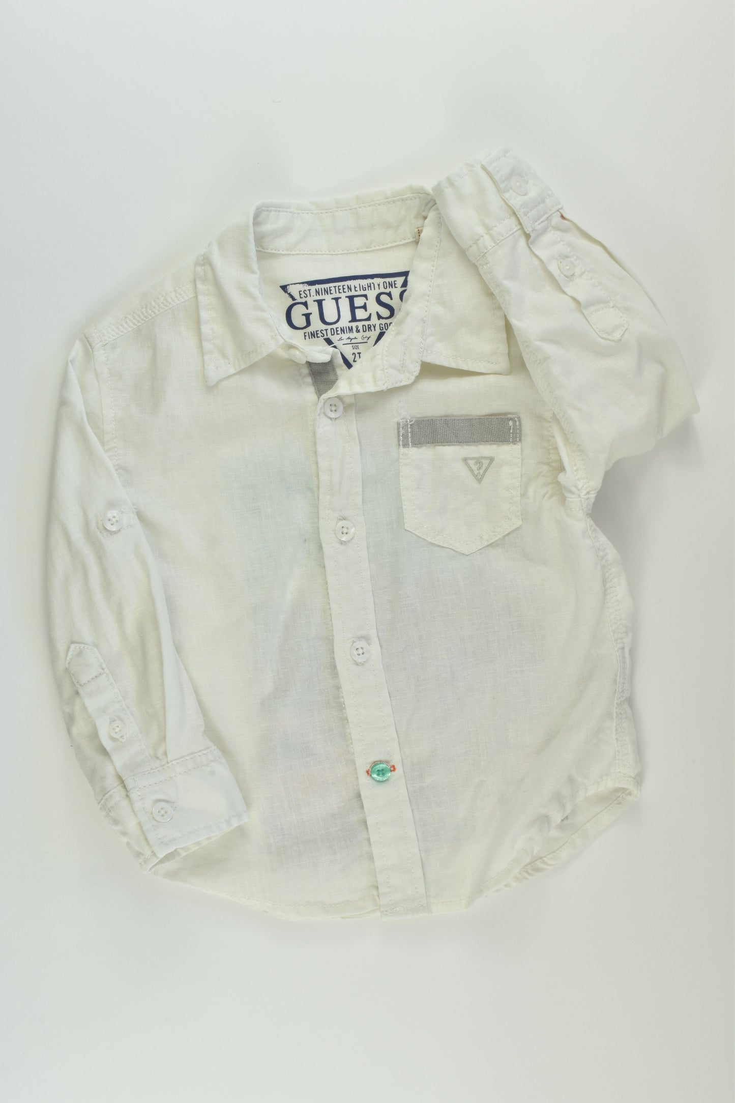 Guess Size 2 Linen Blend Shirt