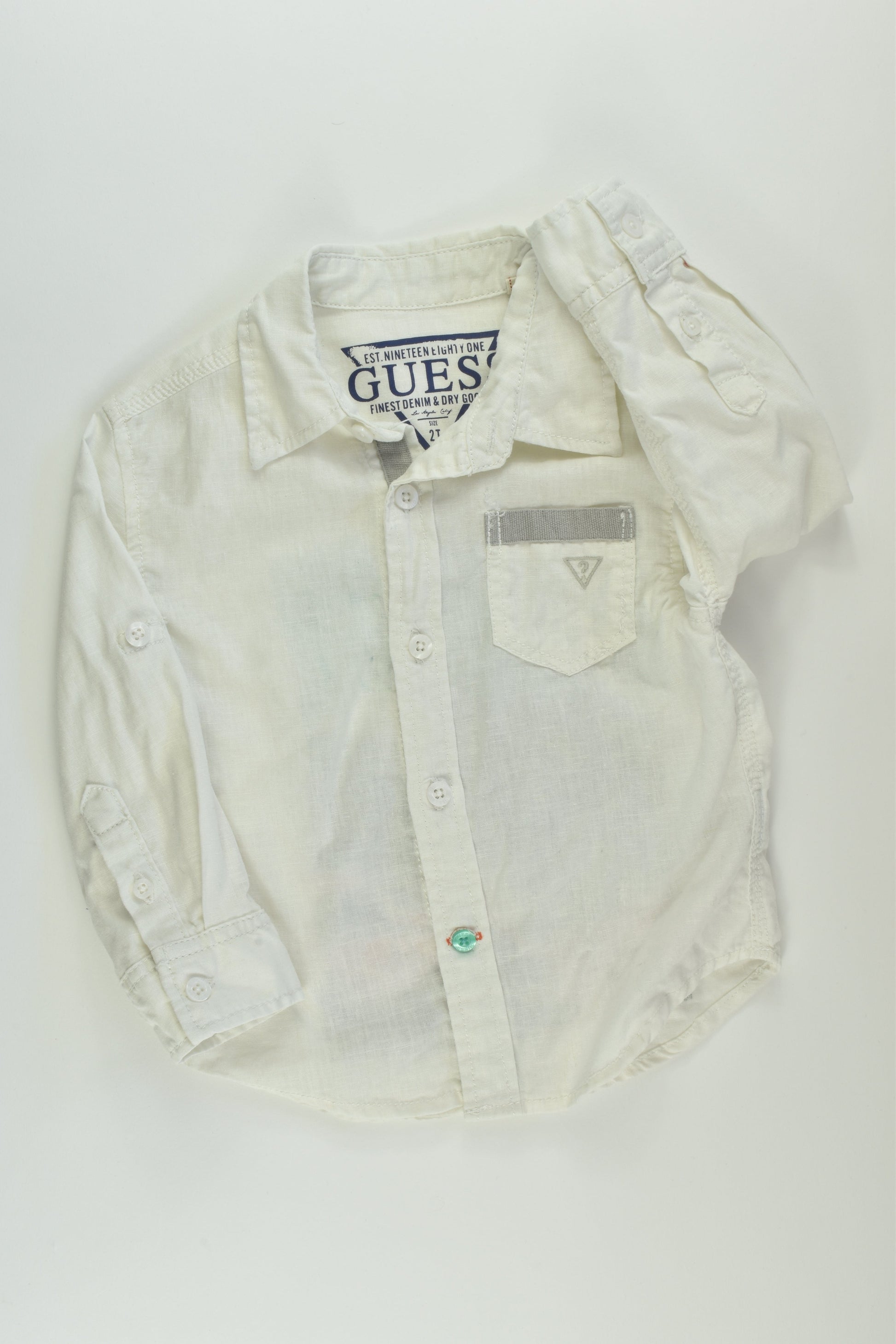 Guess Size 2 Linen Blend Shirt