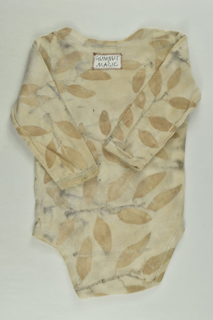 Gumnut Magic Size 00 Naturally Dyed Eucalyptys Leaves Bodysuit