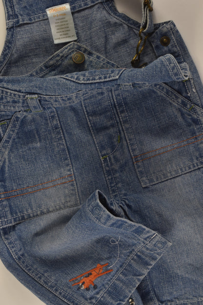 Gymboree Size 000 Plane Denim Overalls