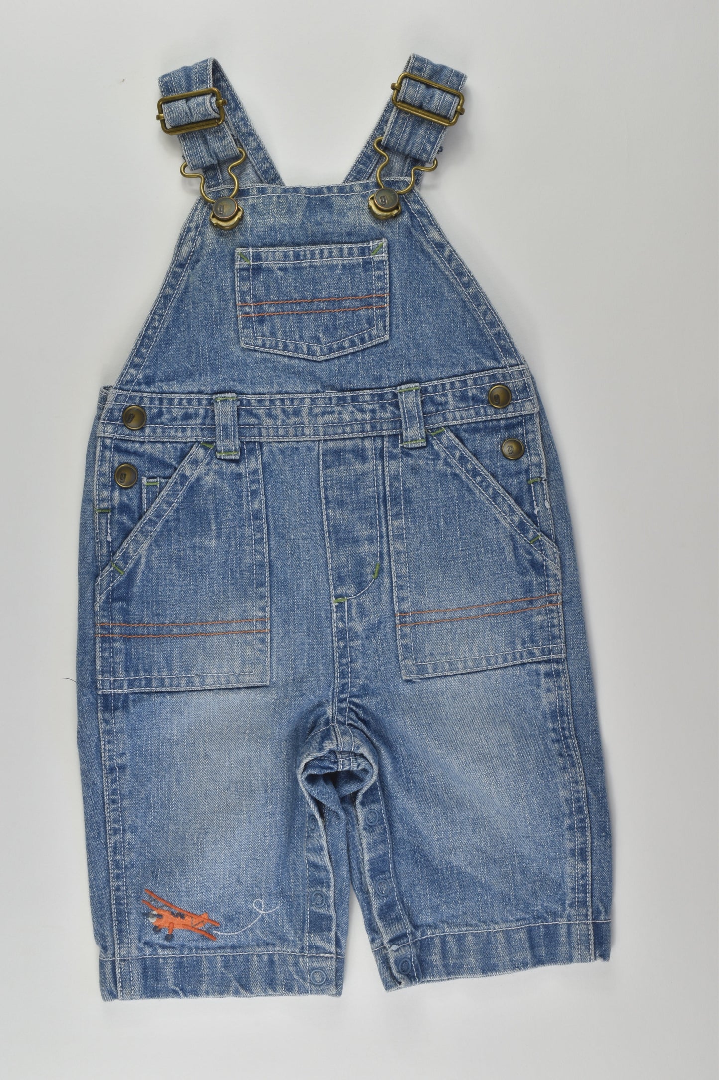 Gymboree Size 000 Plane Denim Overalls