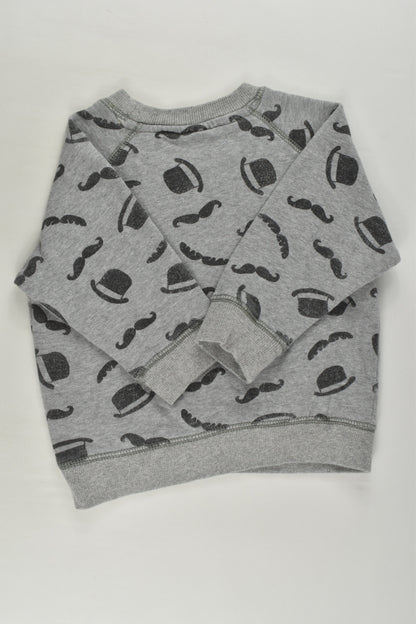 Gymboree Size 1-2 (12-24 months) Moustaches and Hat Sweater