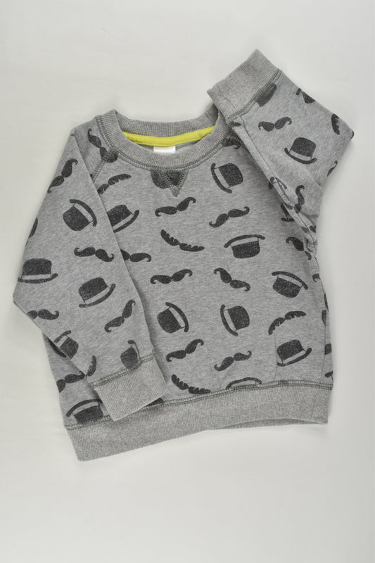 Gymboree Size 1-2 (12-24 months) Moustaches and Hat Sweater