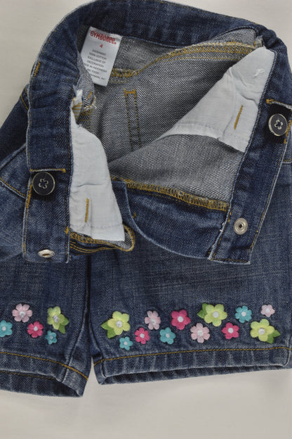 Gymboree Size 4 Denim Shorts with Floral Embroidery