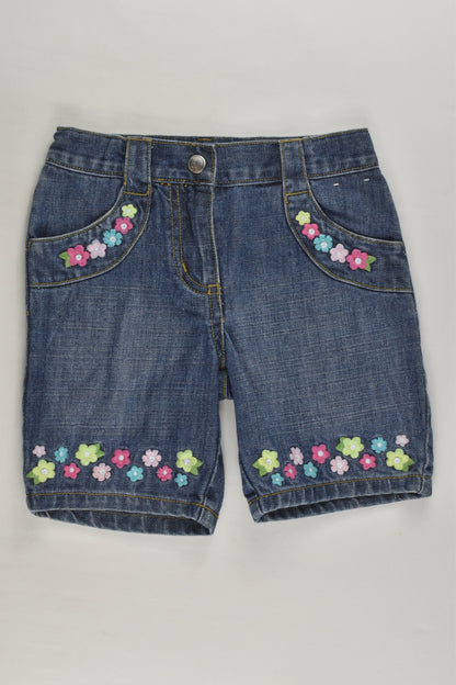 Gymboree Size 4 Denim Shorts with Floral Embroidery
