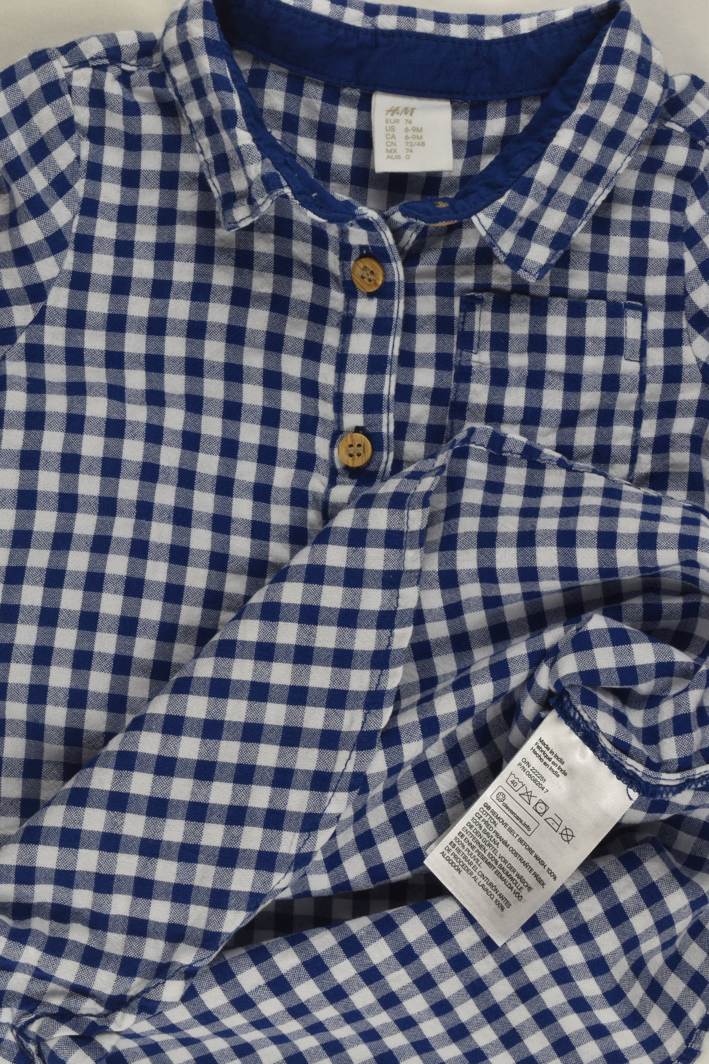 H&M Size 0 (74 cm) Checked Dress/Tunic