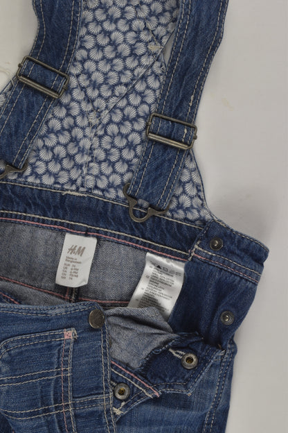 H&M Size 0 (74 cm) Seashell Short Denim Overalls