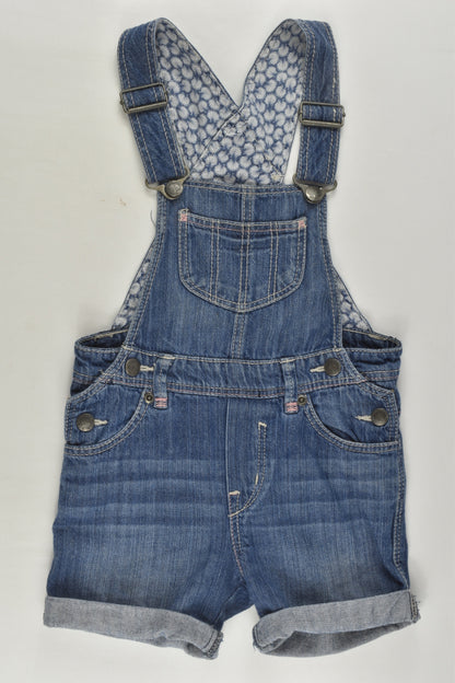 H&M Size 0 (74 cm) Seashell Short Denim Overalls