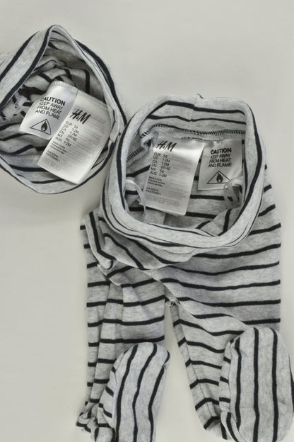 H&M Size 000 (56 cm) 'I Love Mum' Organic Outfit