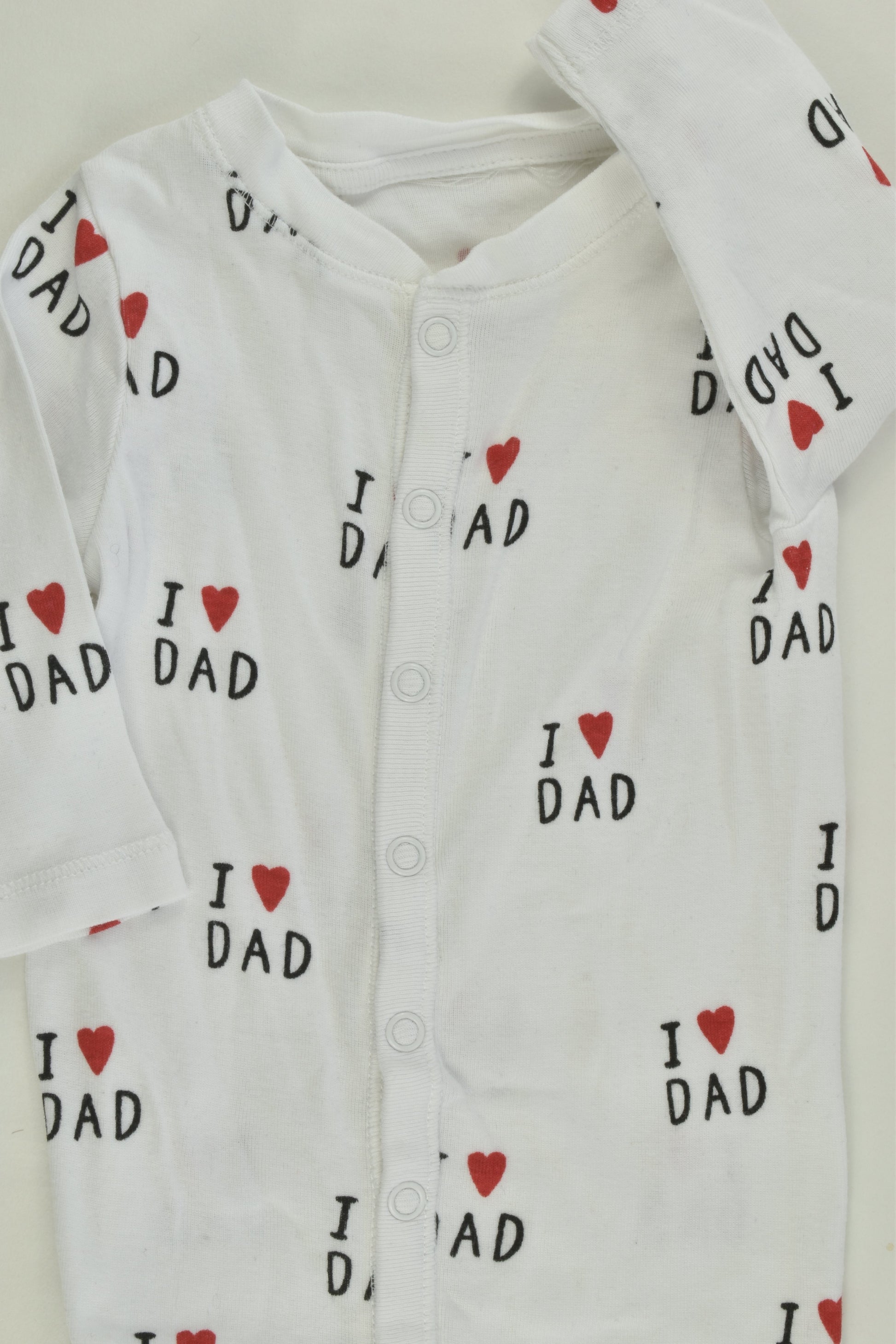 H&M Size 000 'I Love Dad' Footed Romper