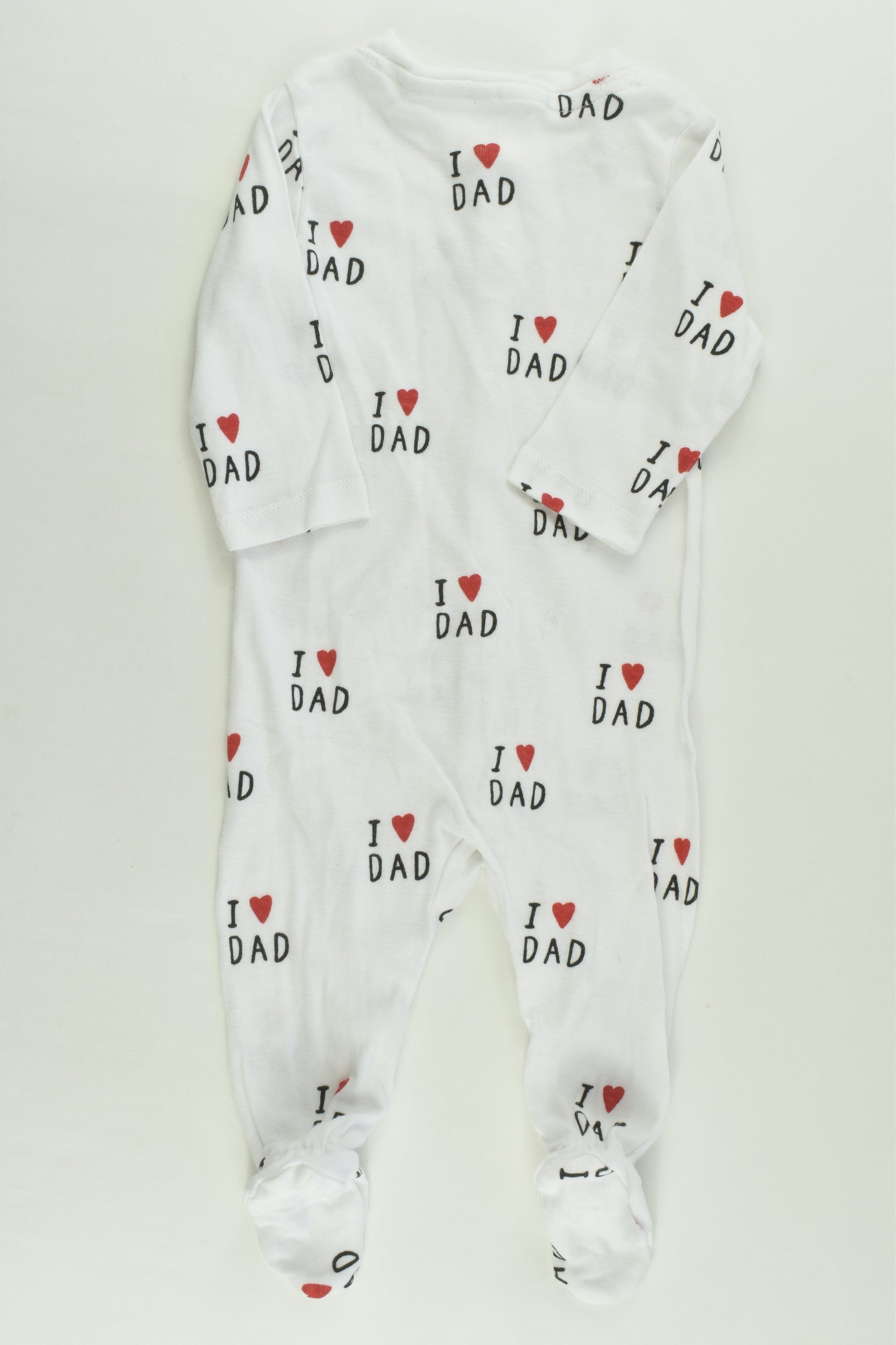 H&M Size 000 'I Love Dad' Footed Romper