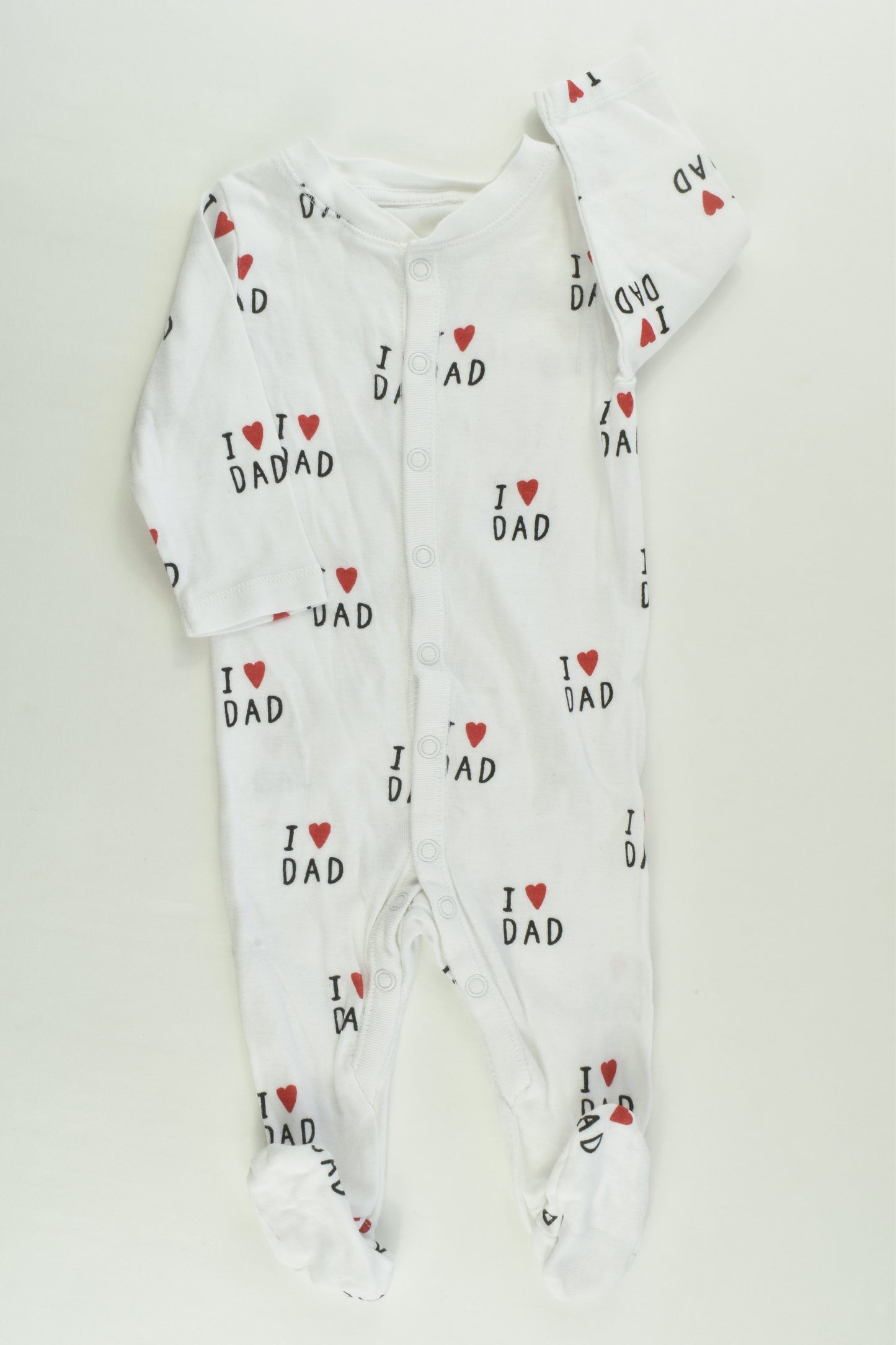 H&M Size 000 'I Love Dad' Footed Romper
