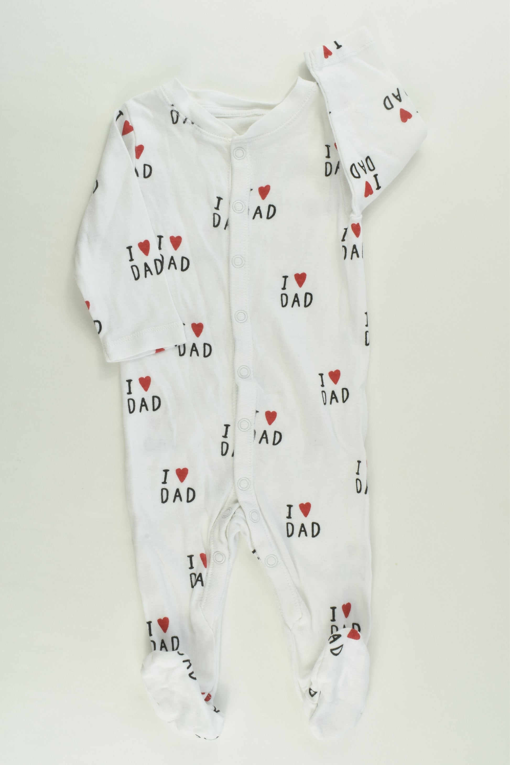 H&M Size 000 'I Love Dad' Footed Romper
