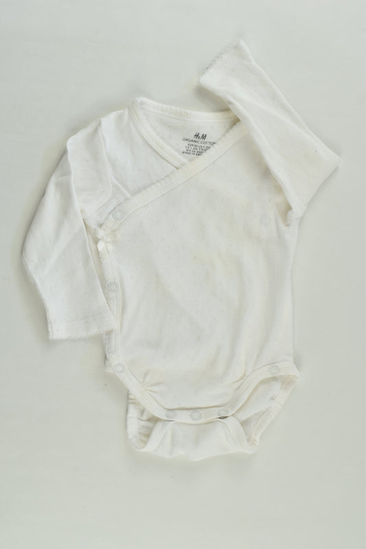 H&M Size 0000 (56 cm) Organic Wrap Bodysuit