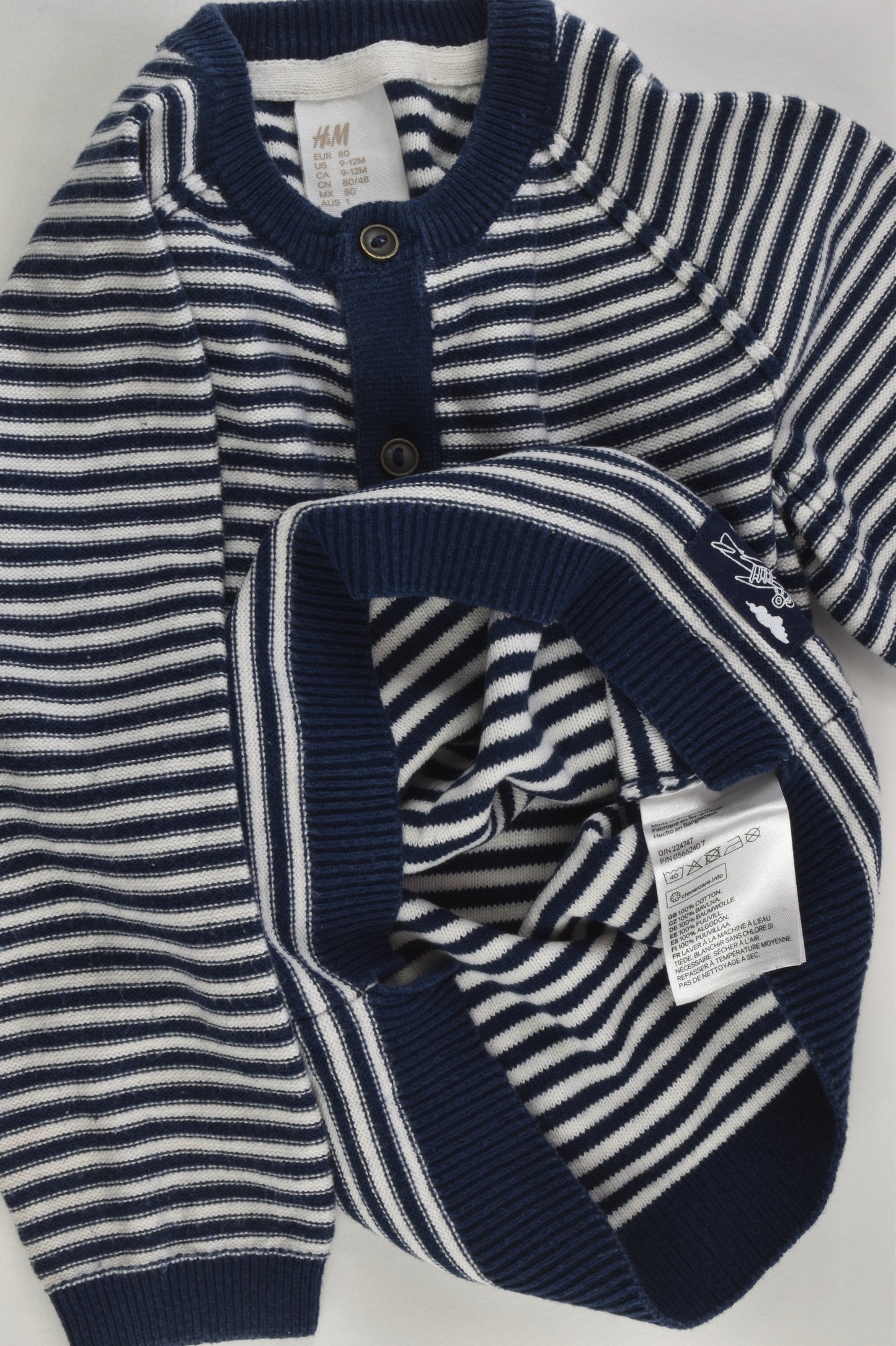 H&M Size 1 (80 cm) Striped Knit Jumper