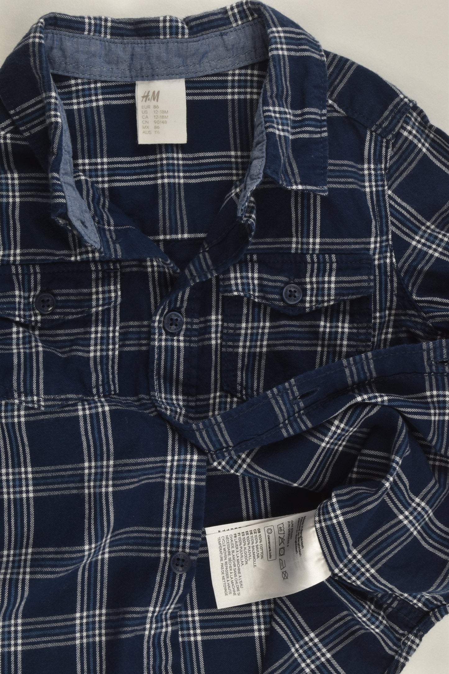H&M Size 1 (86 cm) Checked Shirt