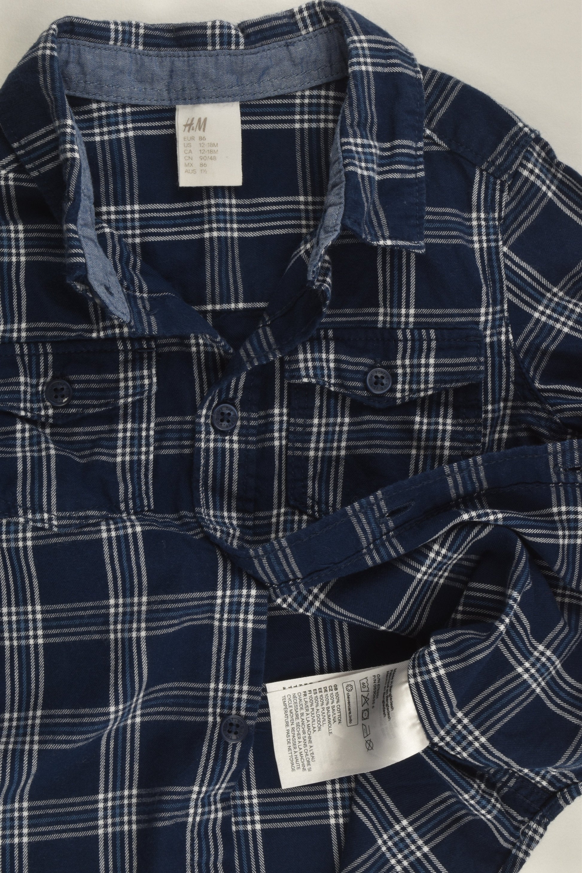 H&M Size 1 (86 cm) Checked Shirt