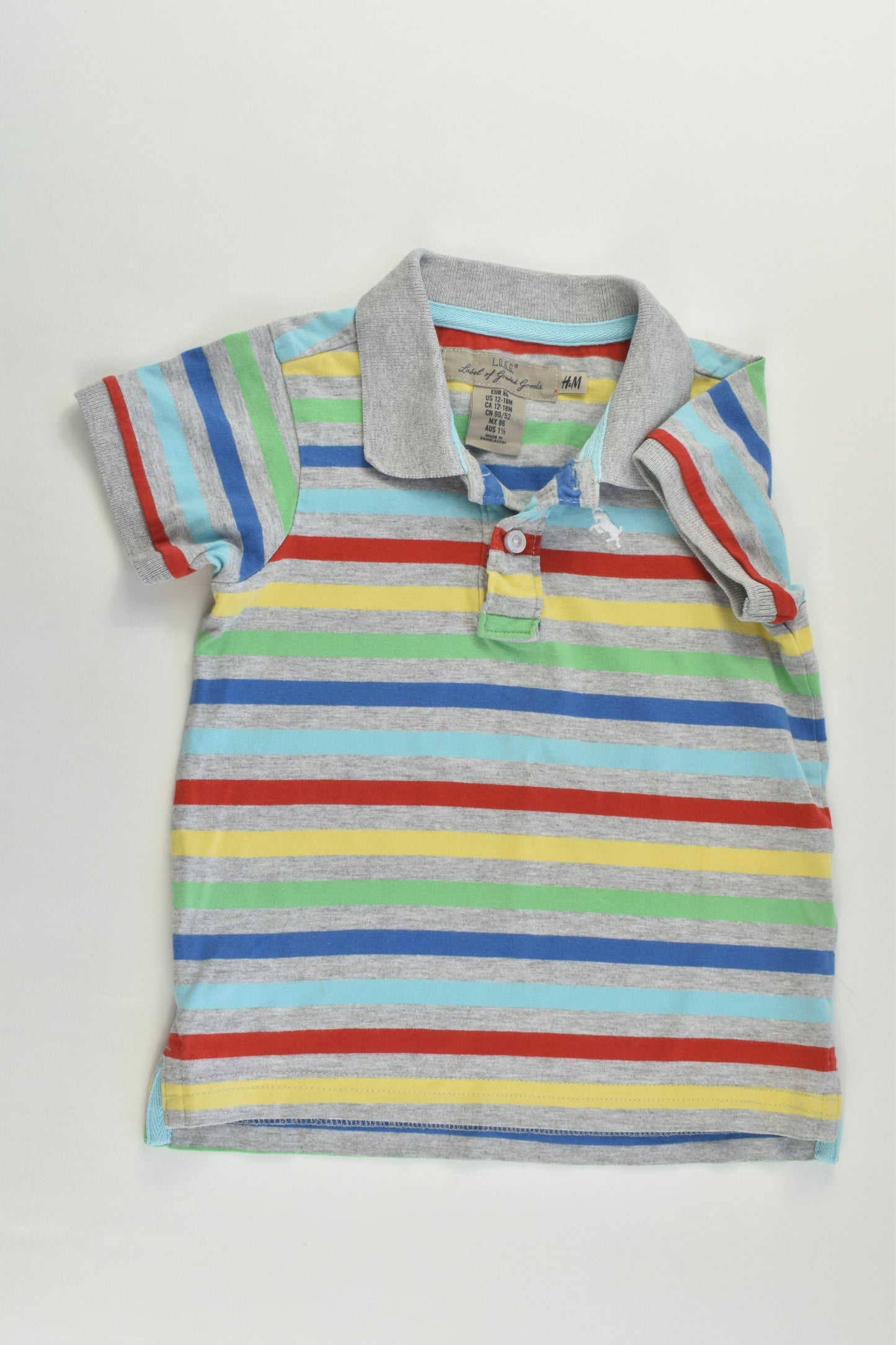 H&M Size 1 (86 cm) Colorful Stripes Polo Shirt