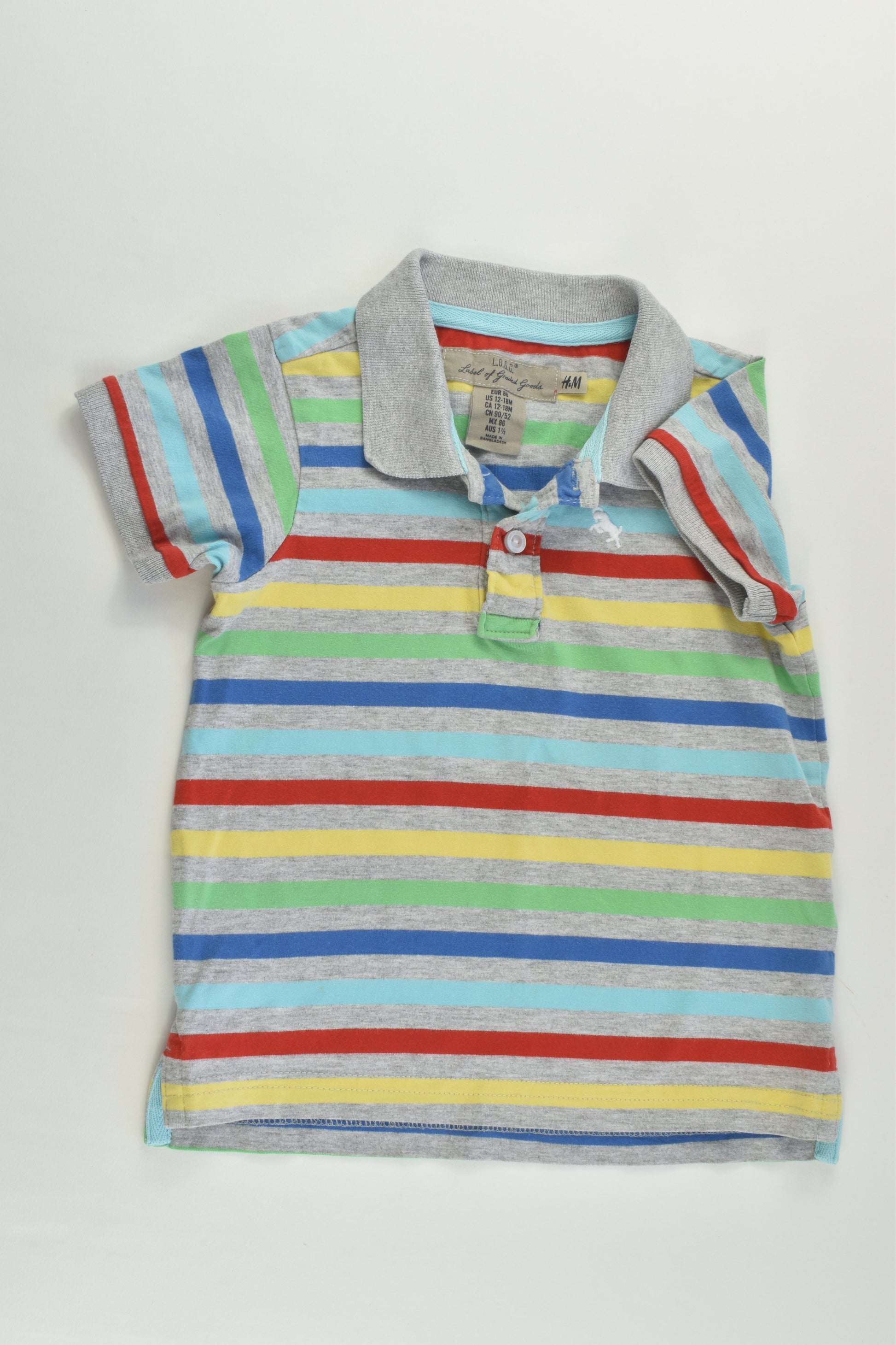 H&M Size 1 (86 cm) Colorful Stripes Polo Shirt