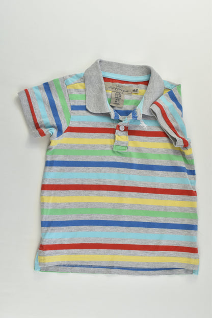 H&M Size 1 (86 cm) Colorful Stripes Polo Shirt