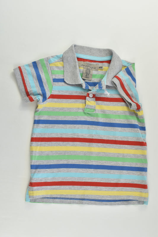 H&M Size 1 (86 cm) Colorful Stripes Polo Shirt