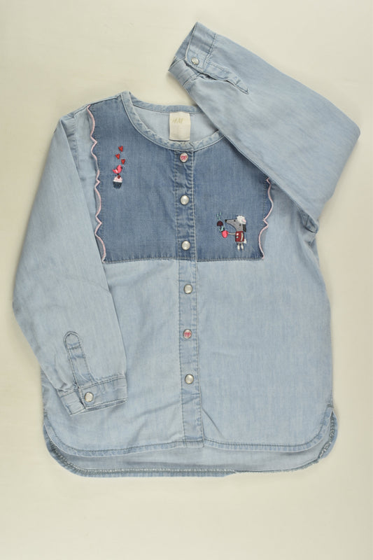 H&M Size 2 (92 cm) Denim Shirt