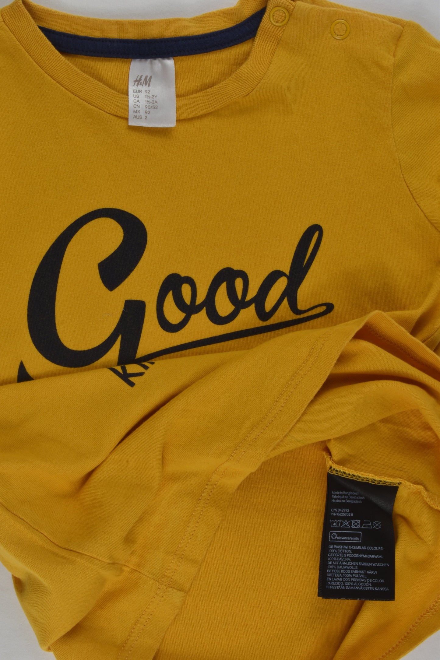 H&M Size 2 (92 cm) 'Good Things' Top