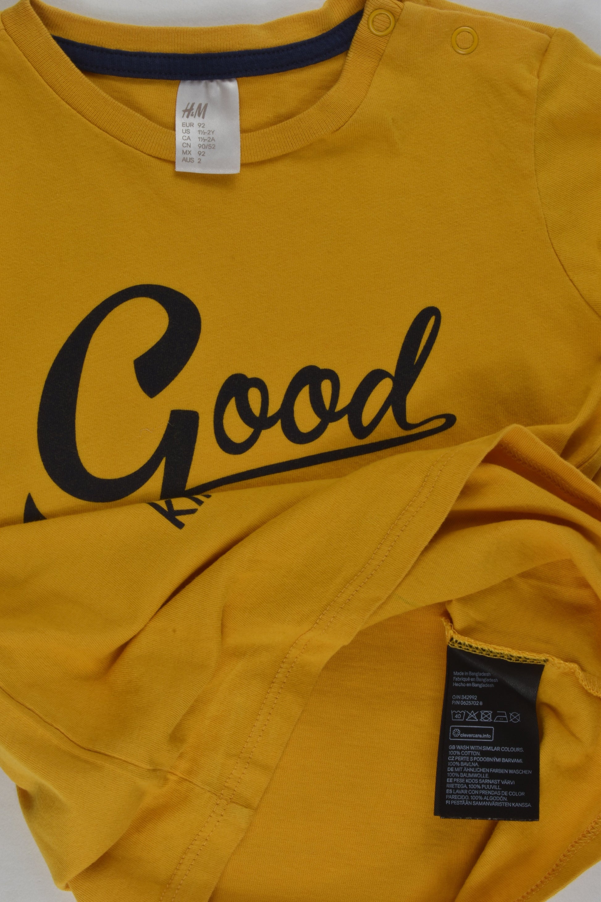 H&M Size 2 (92 cm) 'Good Things' Top